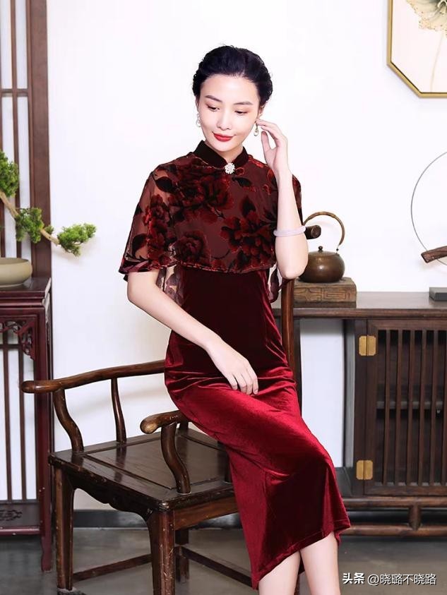 魅力女人就穿这一款旗袍裙,适合中年女性初秋大牌高贵旗袍裙