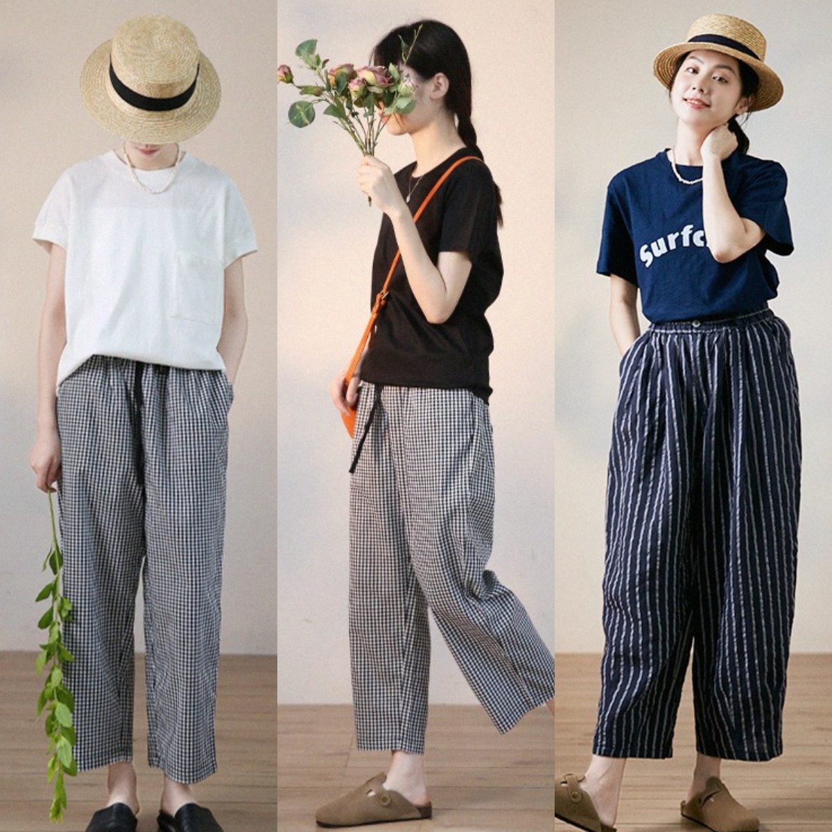 50岁中年女人穿阔腿裤,50岁女人穿阔腿裤搭配什么上衣