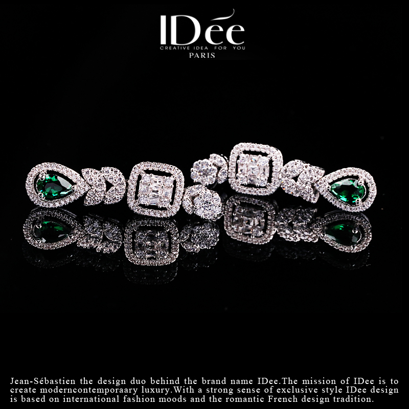 水晶耳饰高档闪钻流苏超长款,珍珠银饰耳饰时尚潮流