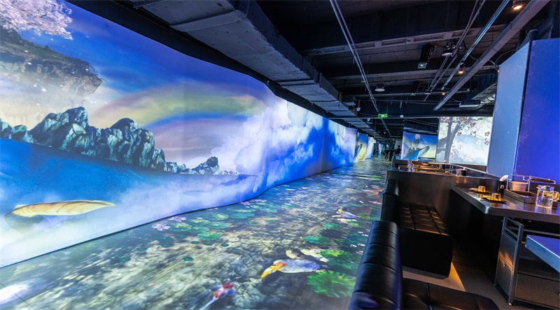 墙面互动投影，趣味互动助力餐饮商家拓客引流