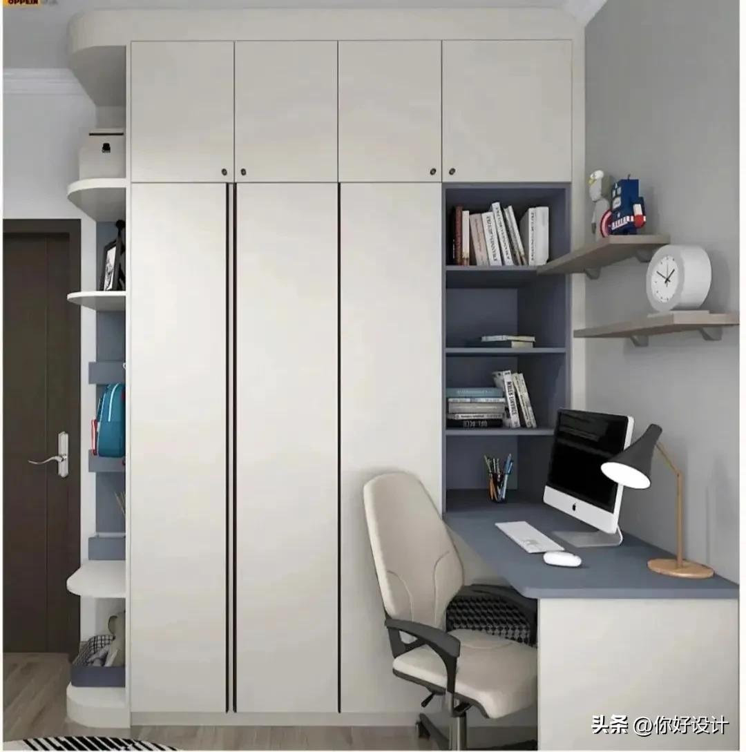 小孩房书桌衣柜一体,衣柜书桌一体图片大全新款