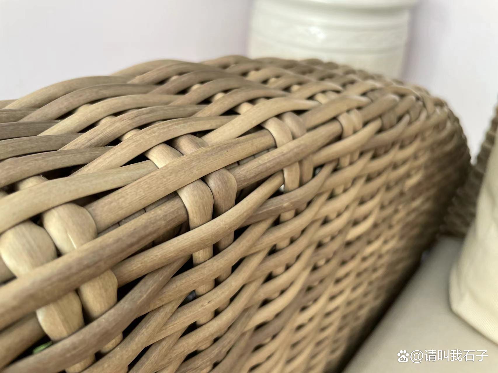 北欧户外藤编单人沙发组合,户外庭院北欧藤编沙发