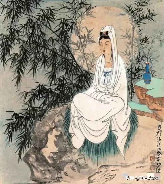 张大千临摹敦煌壁画白描稿,张大千工笔人物头部白描