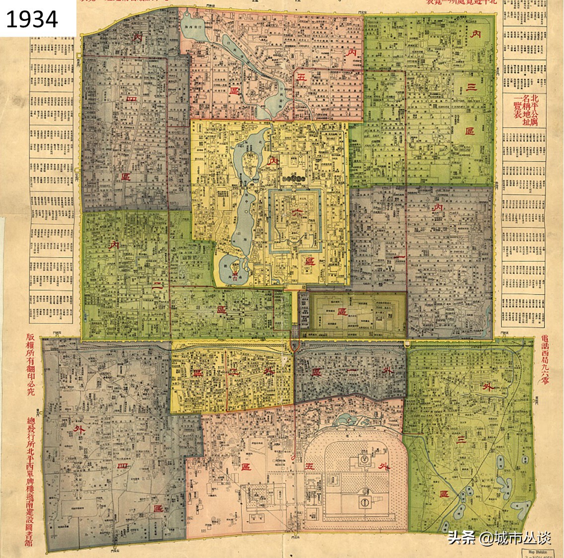 北京城俯瞰图的历史变化,看北京城全景的位置