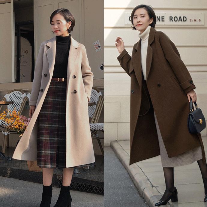 95后沪漂宝妈穿搭大衣半裙好看,气质红条纹衬衫裙适合多大年龄穿