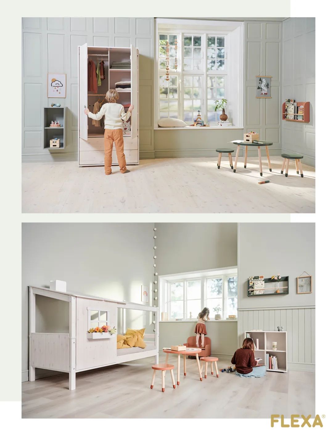 北欧儿童房设计风格,纯白加原木的儿童房风格设计