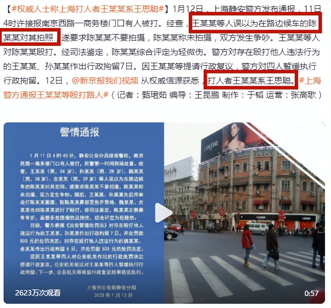 王思聪打人事件媒体评论,王思聪打人事件后续如何处理