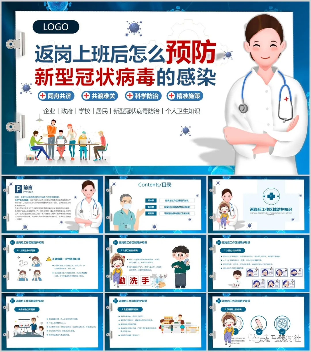 医疗科普类ppt模板,医学健康小科普