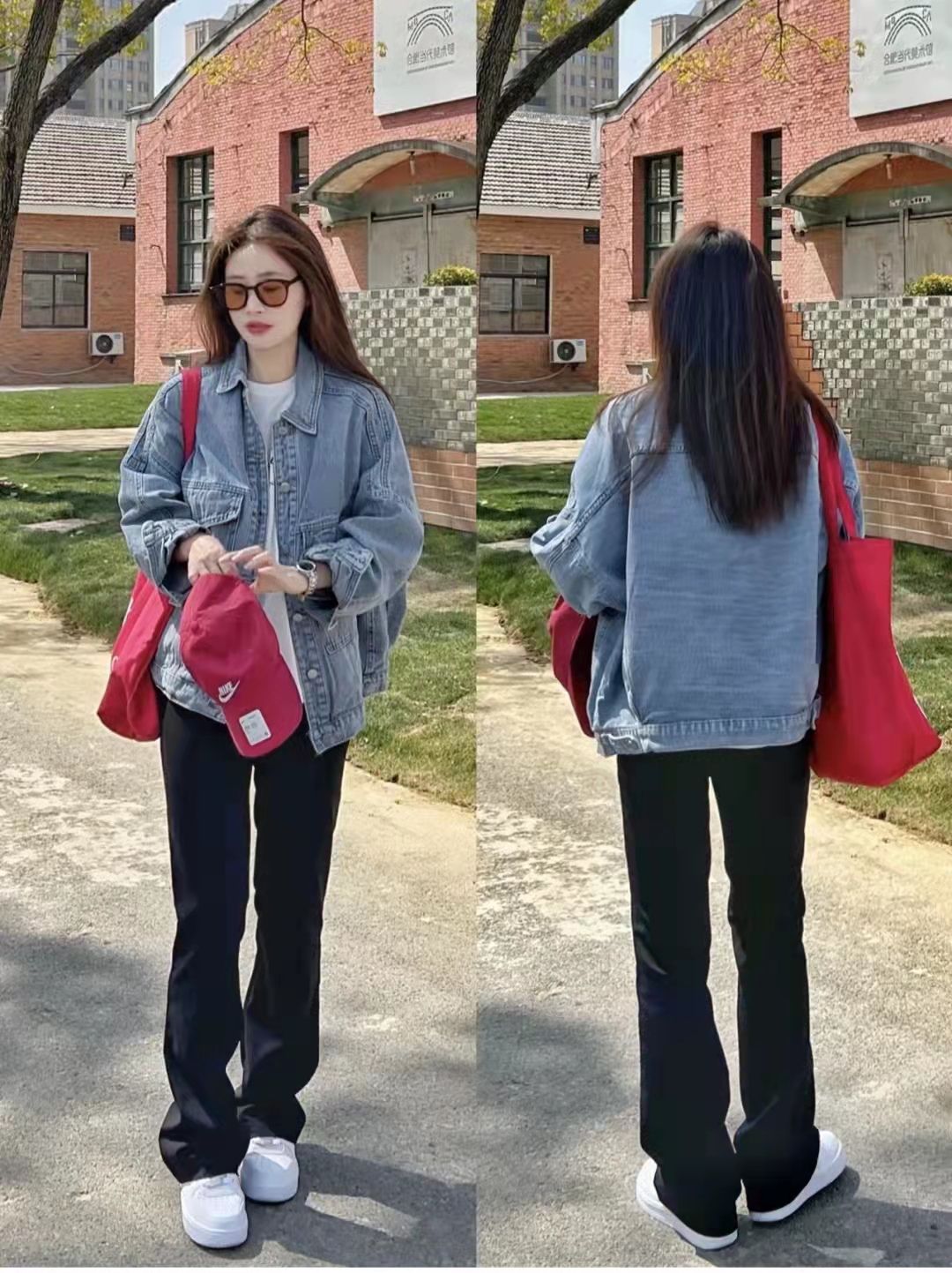 牛仔西装款外套搭配什么裤子好看,黑色牛仔外套怎么搭