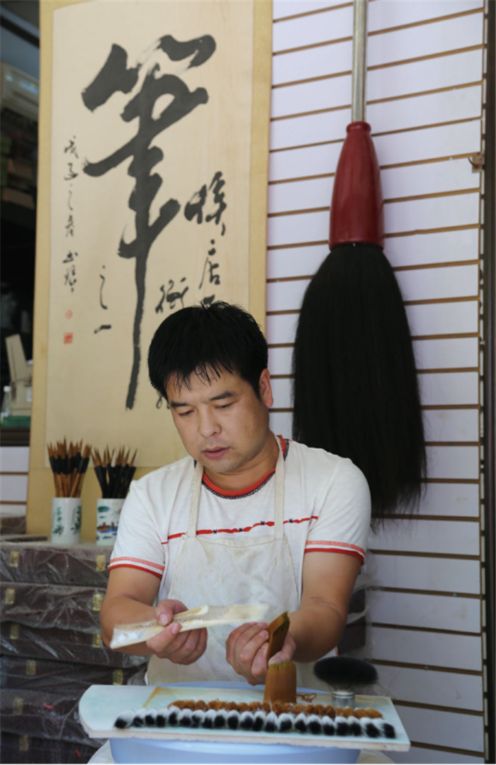 侯店毛笔制作过程,毛笔制作技艺