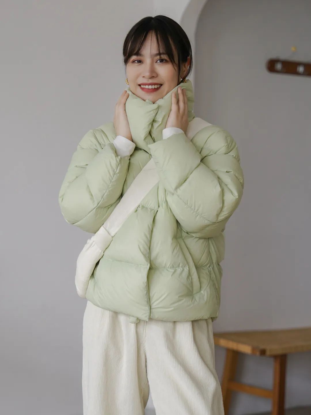 小个子拼接毛衣棉服最新款时髦,秋冬慵懒毛衣棉服内搭