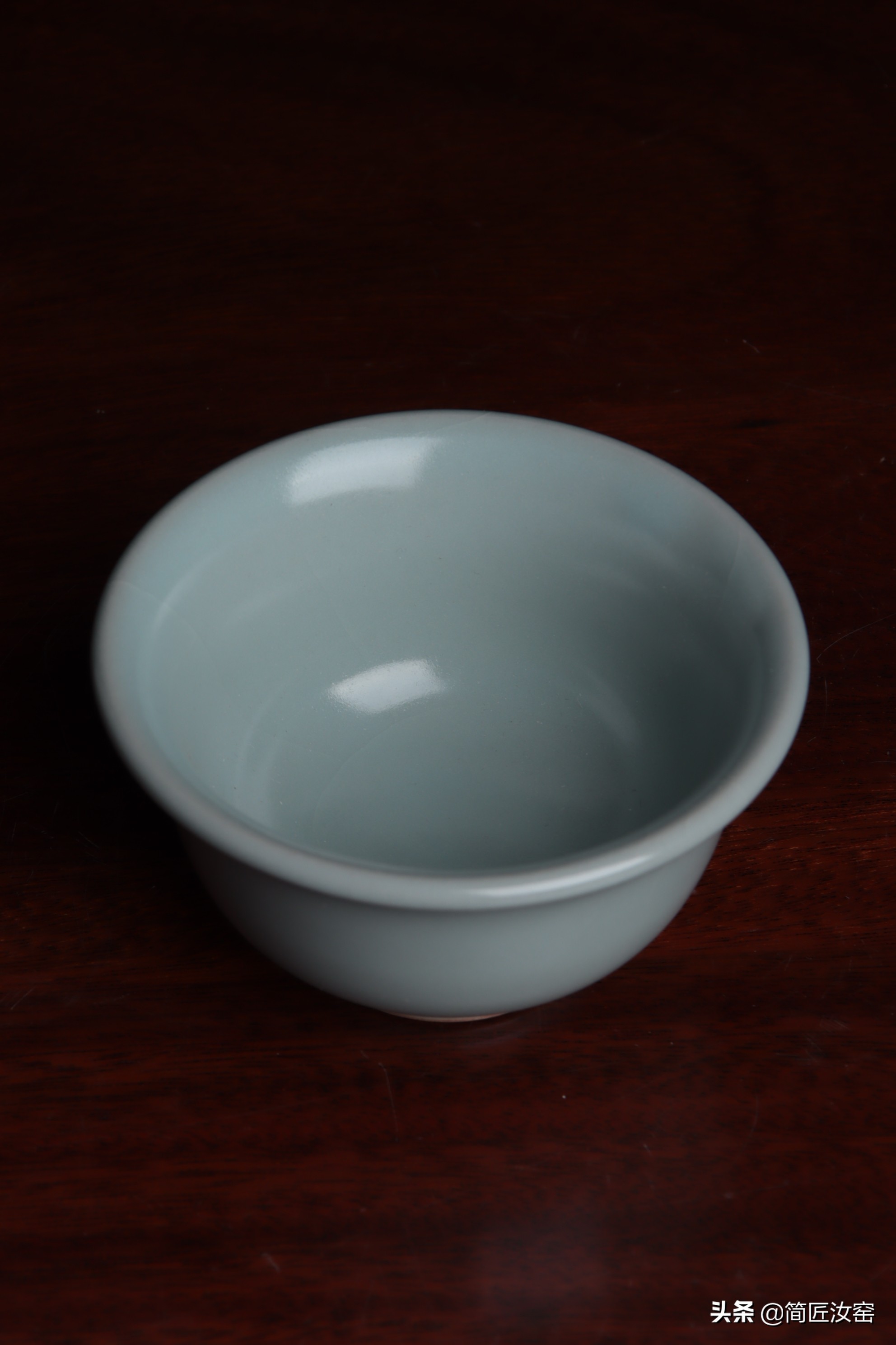 八方杯汝窑和永乐压手杯,简匠汝窑压手杯