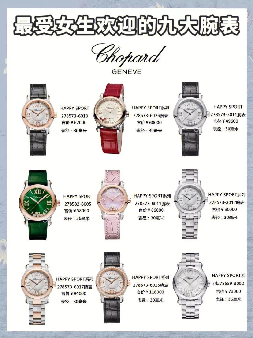 适合30岁以上的女表,女生必有的三大腕表