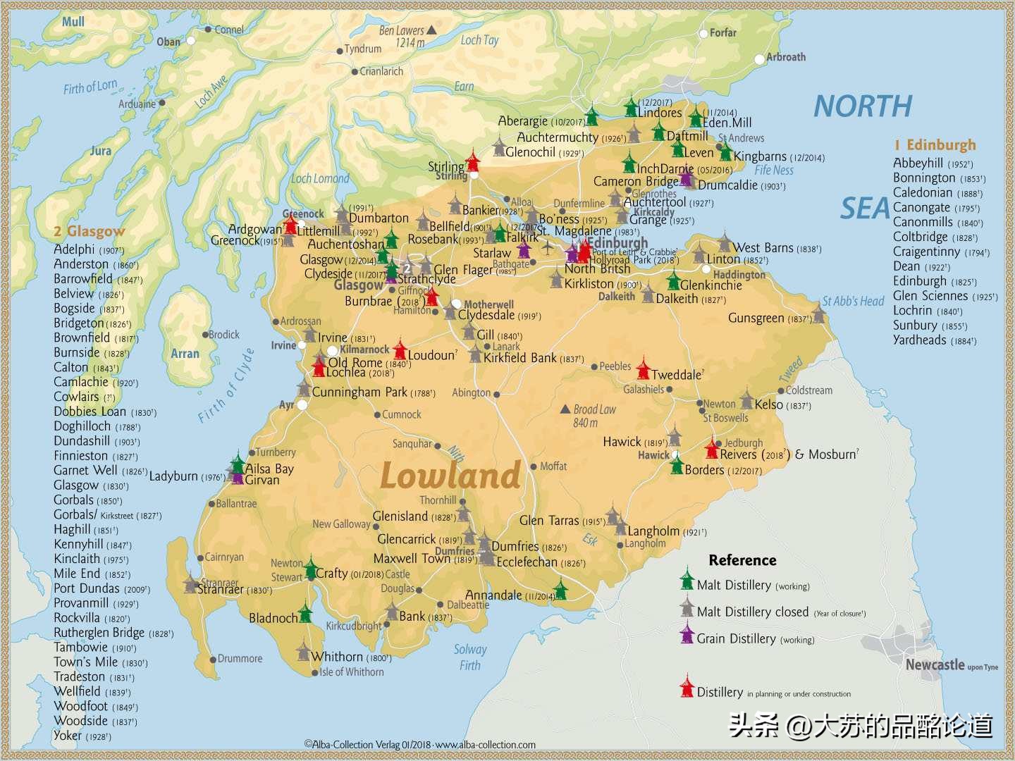 苏格兰威士忌各产区代表酒厂,苏格兰威士忌高地产区有多少酒厂