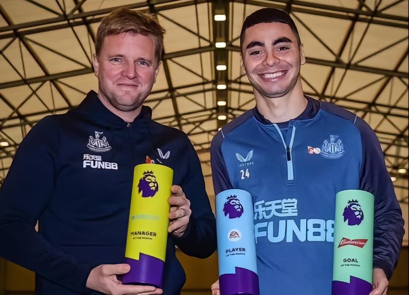 本赛季在纽卡状态神勇的阿尔米隆：浓眉大眼的全村希望