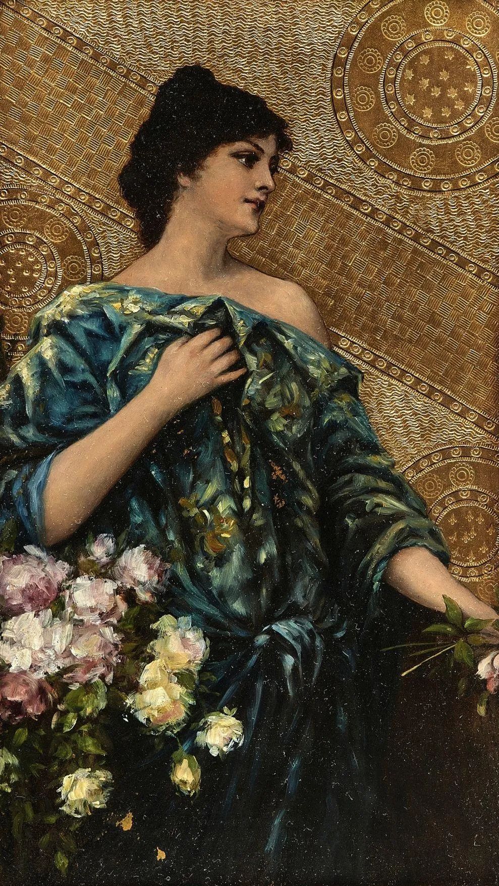 德国绘画风格独特的美女,欧洲艺术绘画女神