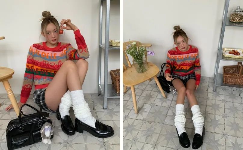 袜套堆堆袜穿法教程,袜套堆堆袜休闲怎么穿