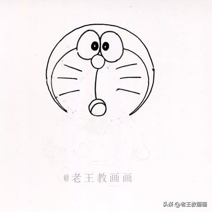 简笔画一步一步画哆啦a梦和大雄,有手就能画的特别简单的画