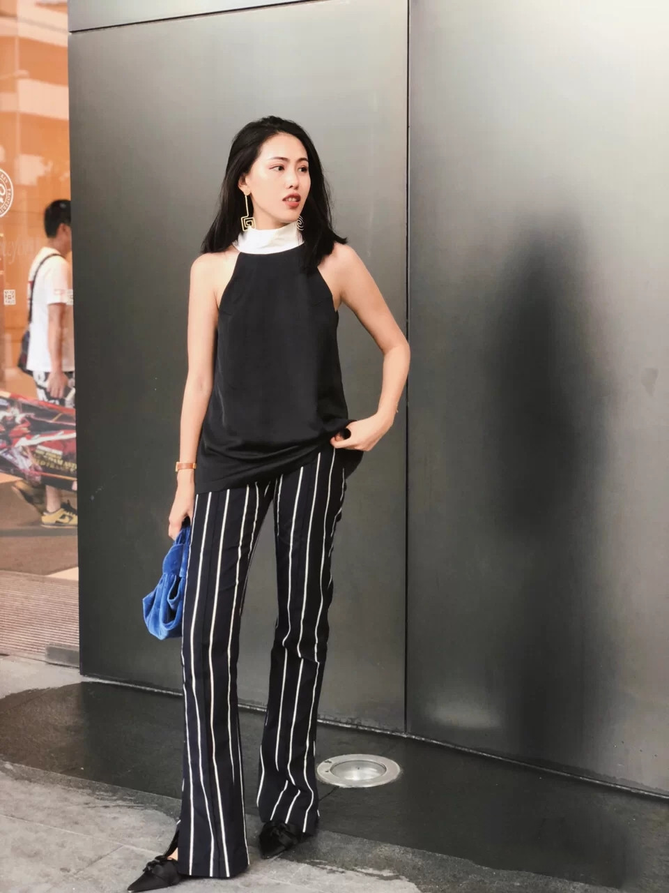 冬天穿什么裤子显瘦显腿长卫裤,百搭裤子设计感显高显瘦直筒裤