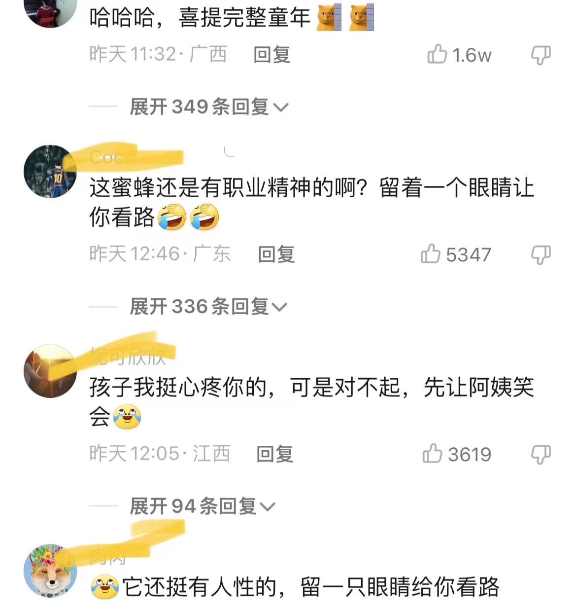喜提完整童年！男孩好奇捅蜂窝被蜜蜂蛰，网友：亲妈都不认识他了