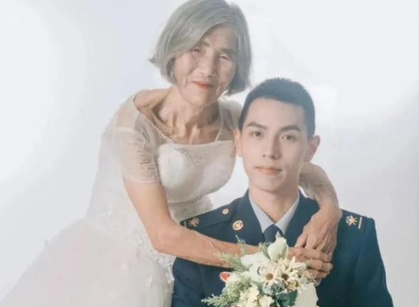 24岁姑娘与85岁老人拍婚纱照,24岁小伙和84岁老奶奶拍婚纱照