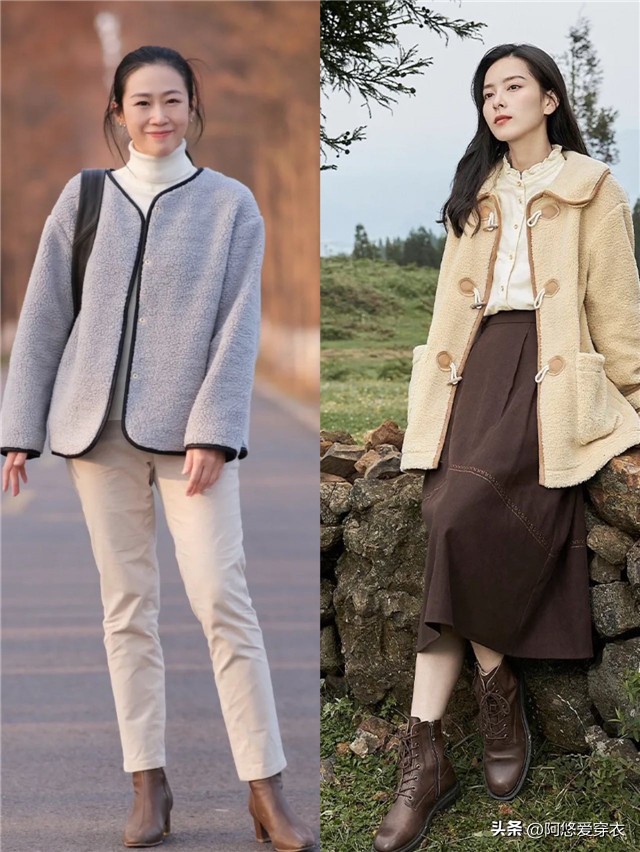 羊羔毛皮草外套还流行不,今年流行的羊羔毛短款