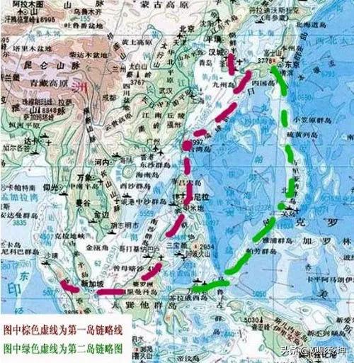 第一岛链第二岛链分别指的是什么,台湾所说的第一岛链