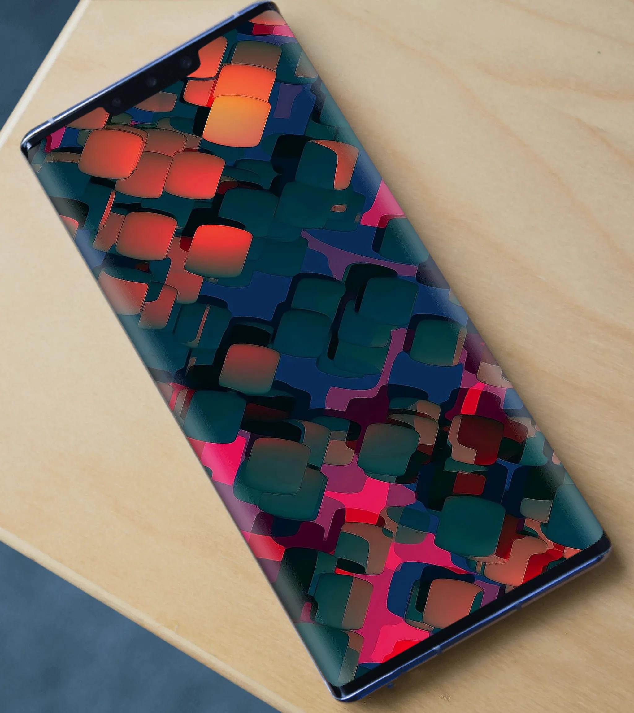 鲜艳色彩拼图手机壁纸,色彩堆叠手机壁纸