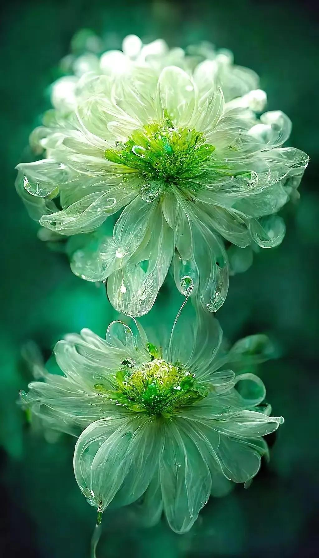 梦幻蓝色水晶花,梦幻玻璃水晶花