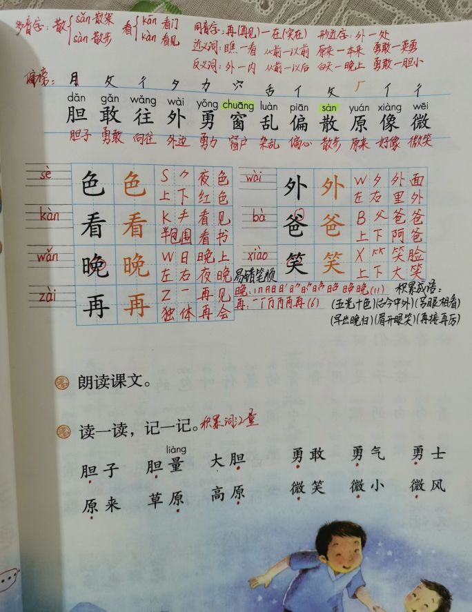 夜色一年级下册课文老师备课范文,一年级下册语文第九课夜色朗读