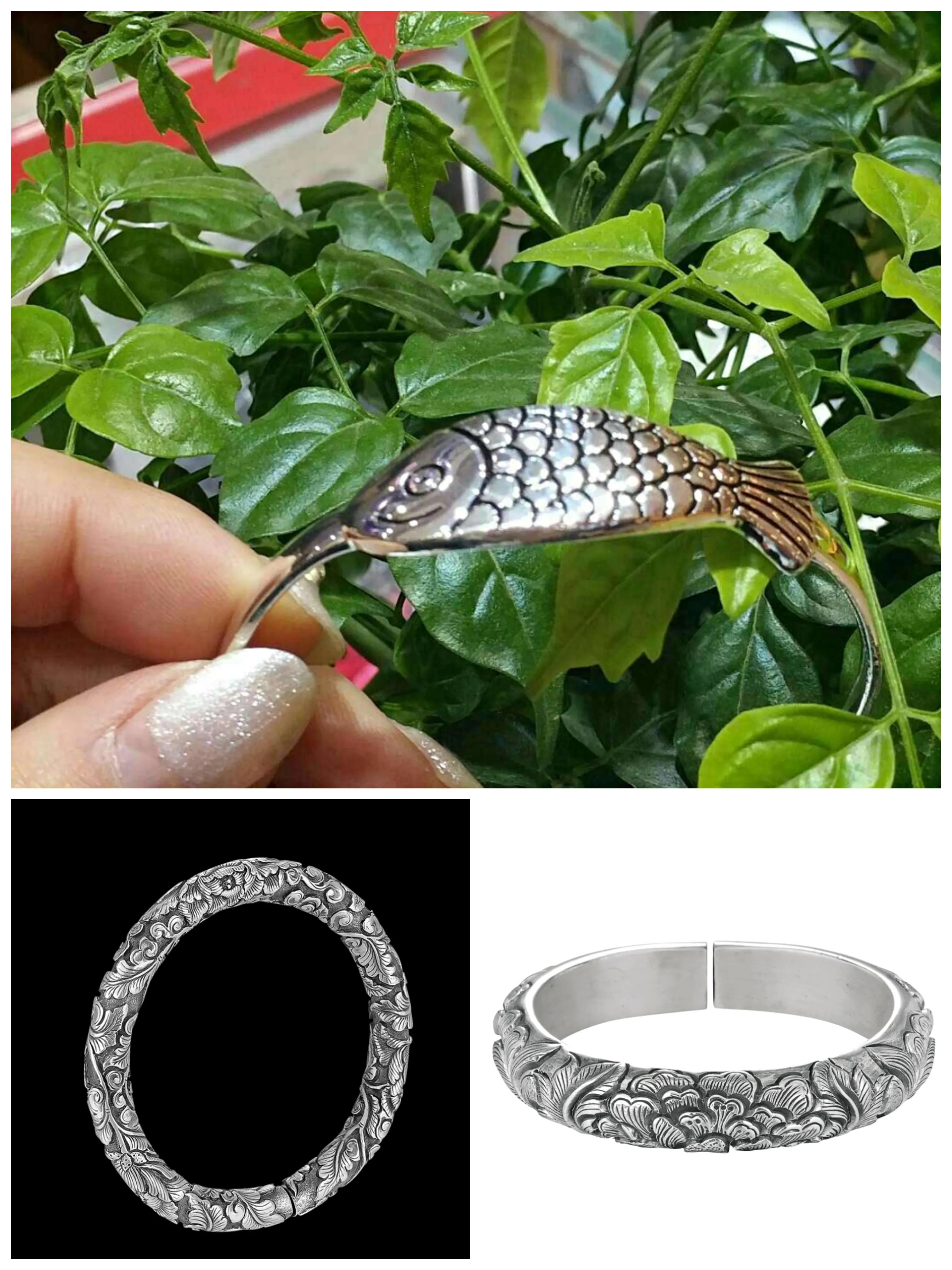 足银手镯哪种的款式最好看,足银999.9今年最流行的银手镯