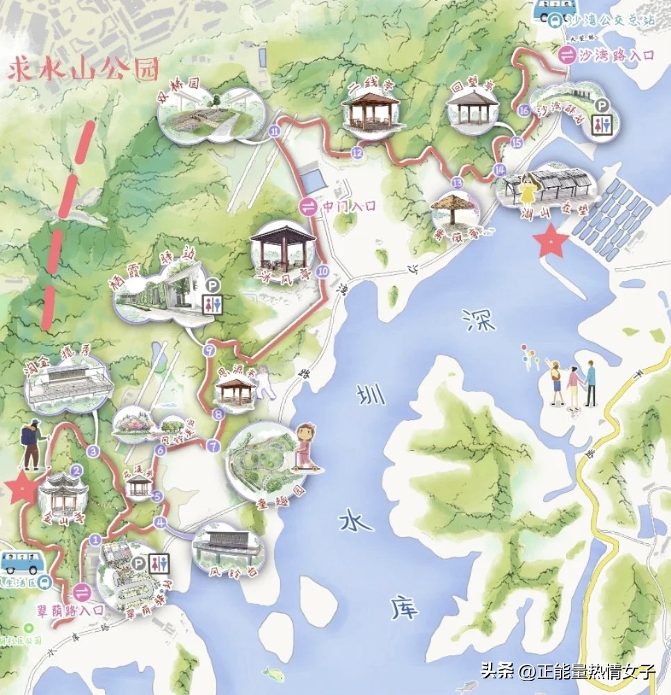 深圳市罗湖淘金山绿道登山口,深圳淘金山绿道海拔高