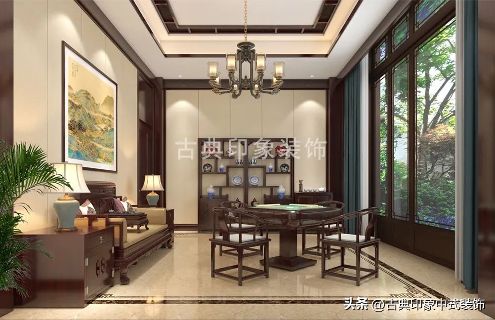 江南风格室内装修设计会所,中式园林会所效果图