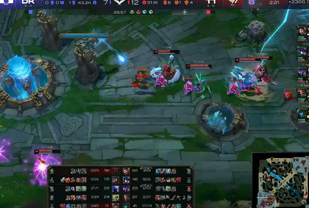 t1打dkfaker操作集锦,dkvst1s11第五局faker第一视角