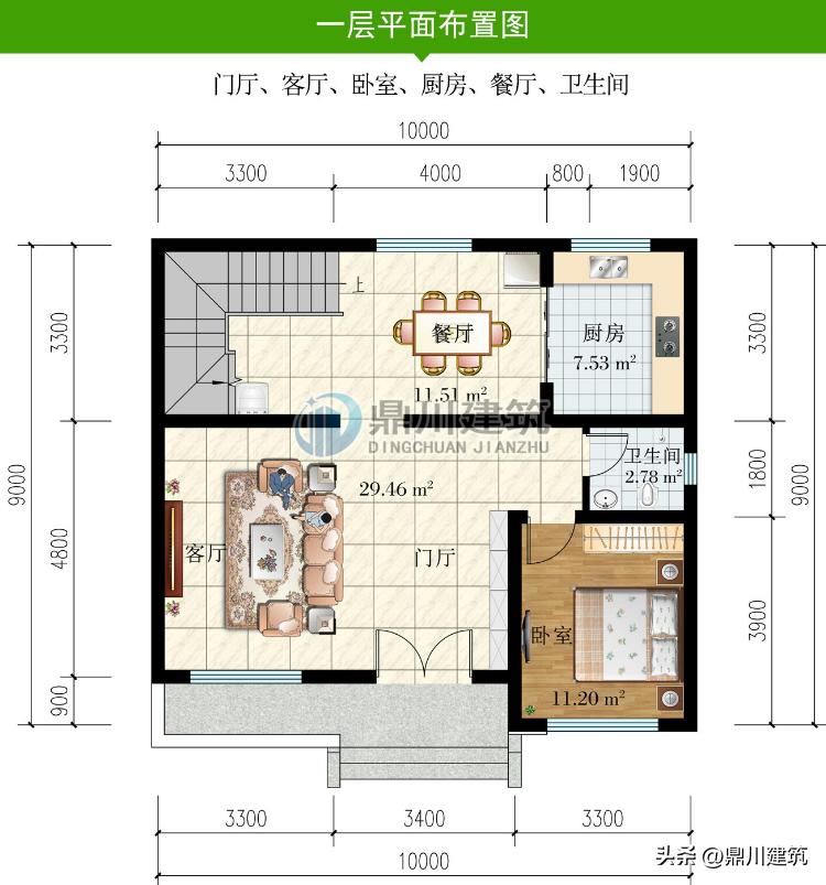 农村二层带露台带院子占地130平,农村二层小别墅主体15万90个平方