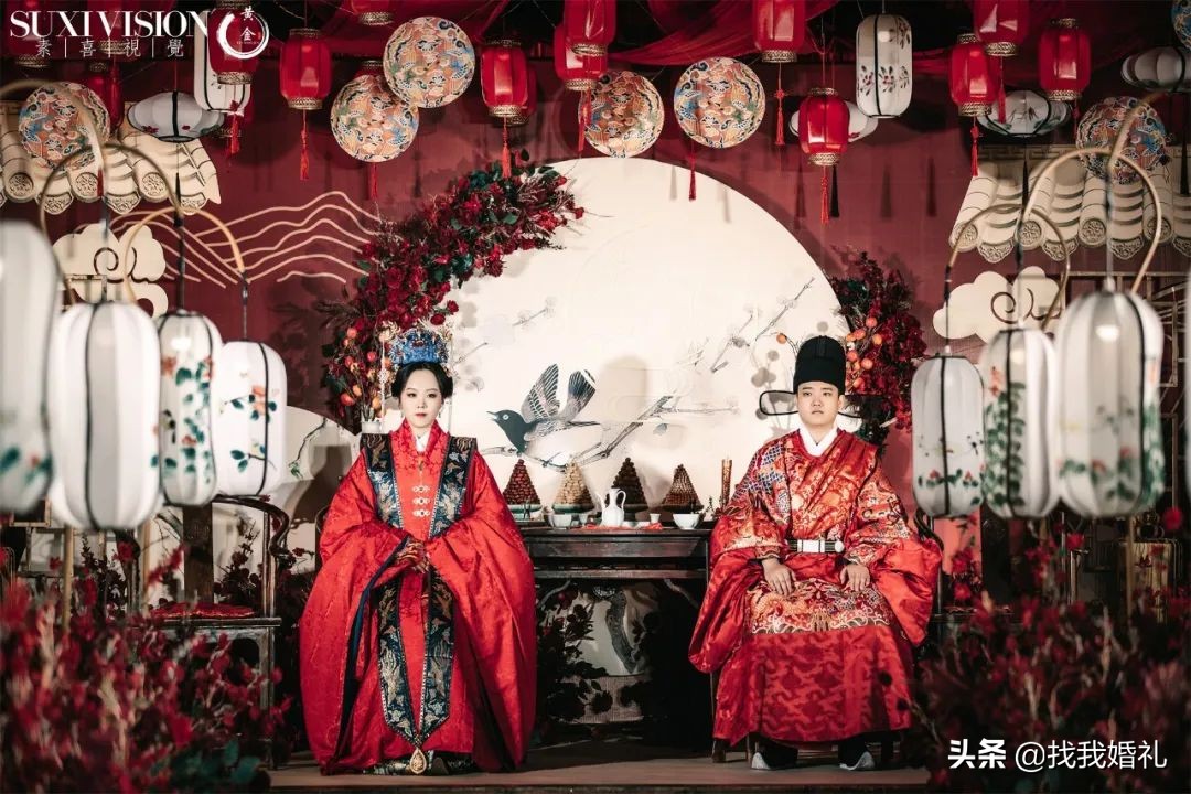 汉服婚礼到底有多好看,明制汉服婚服凤冠霞帔婚礼流程