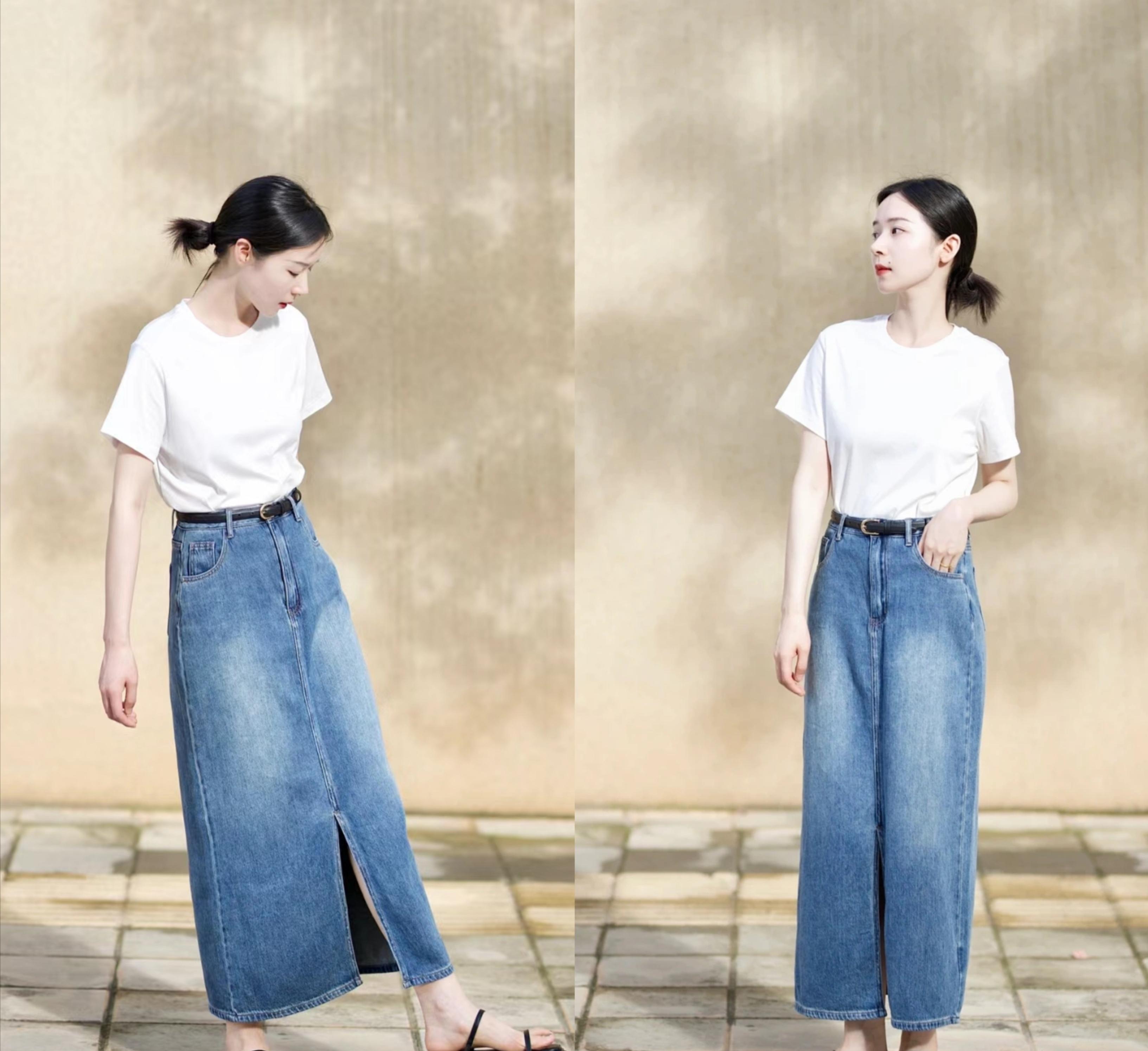 牛仔裙夏季减龄,夏季穿搭推荐学生党短牛仔裙