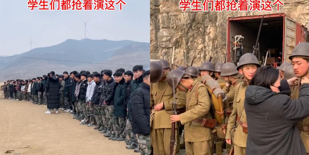 大学生进剧组当群演引热议,大学生进剧组当群演演技炸裂