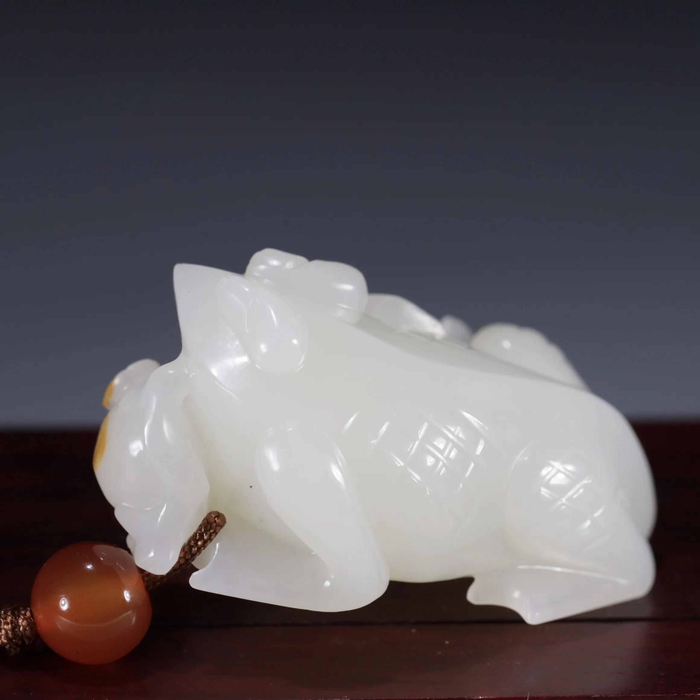 清代和田玉刘海戏金蟾手把件,和田玉金蟾手把件咋穿绳