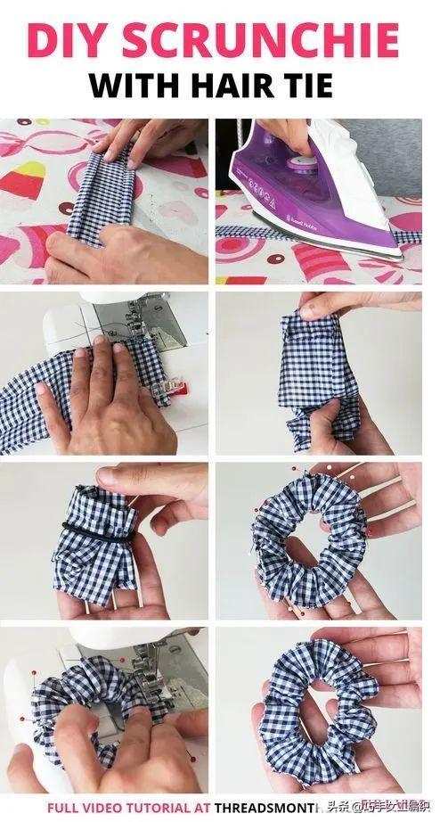 几块闲置的小碎布动动手就能做发圈发箍,新款多得用不完