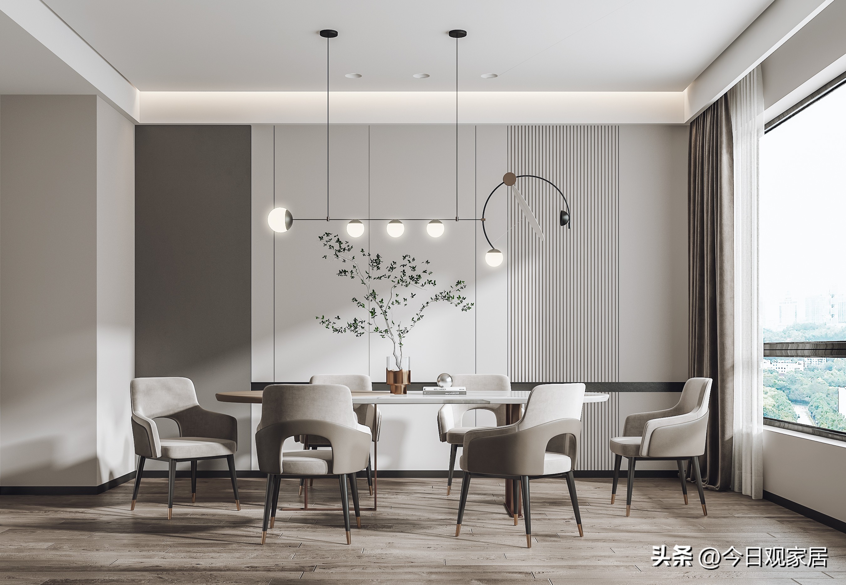 餐厅大圆桌桌面布置创意图片,特色餐厅设计风格大全