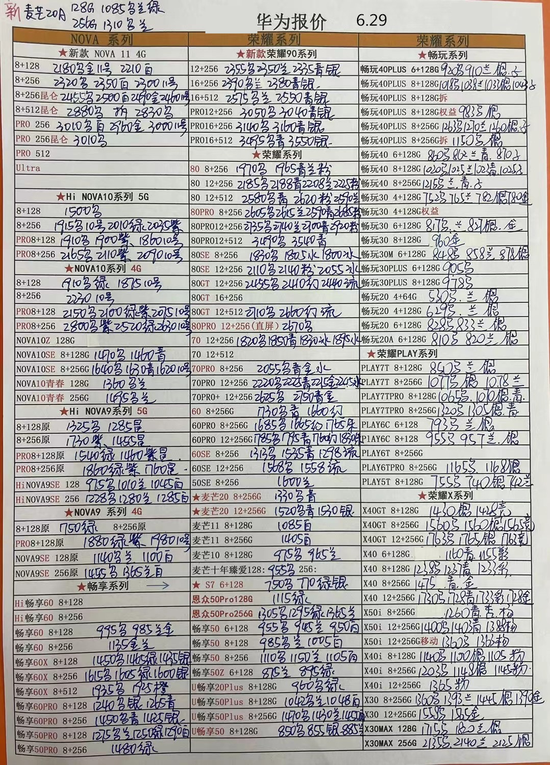 2024年1月11日华强北手机批发价,2024年1月18日华强北手机批发价