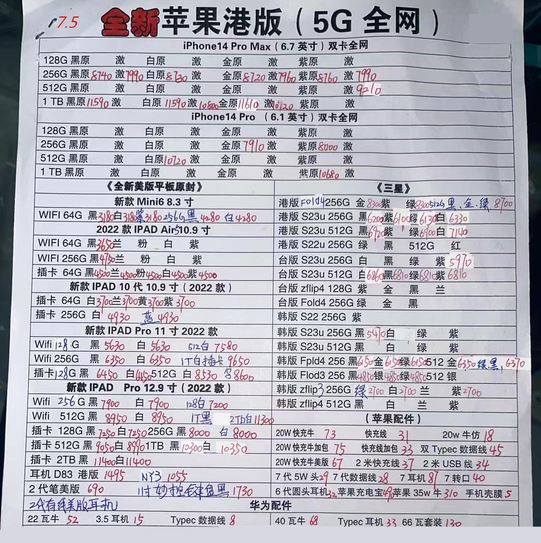 华强北苹果手机报价单,华强北手机报价单每日更新