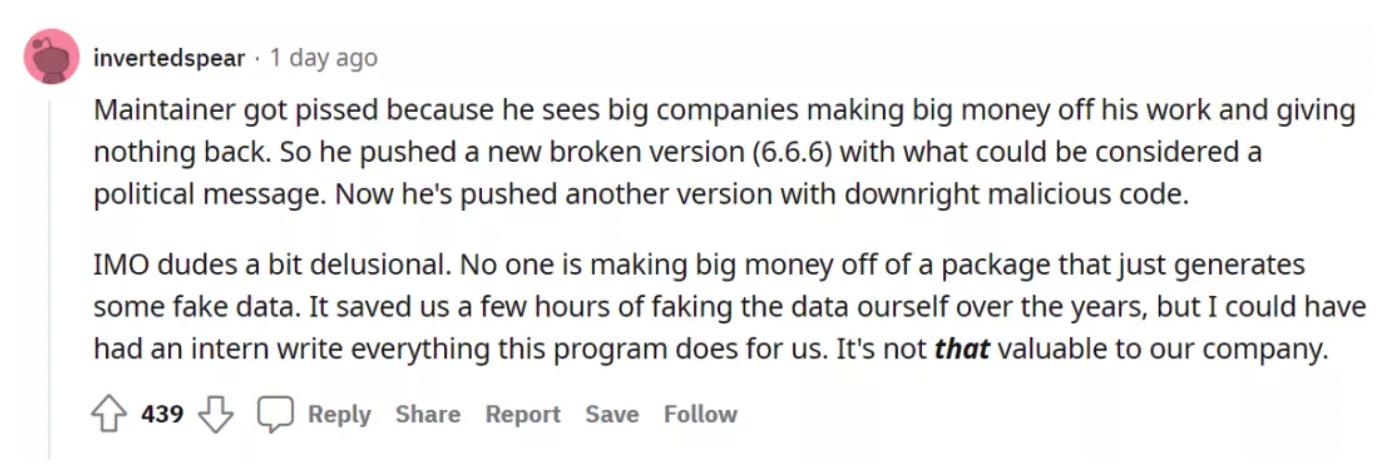 拒绝白嫖，开源项目作者删库跑路，数千个应用程序无限输出乱码