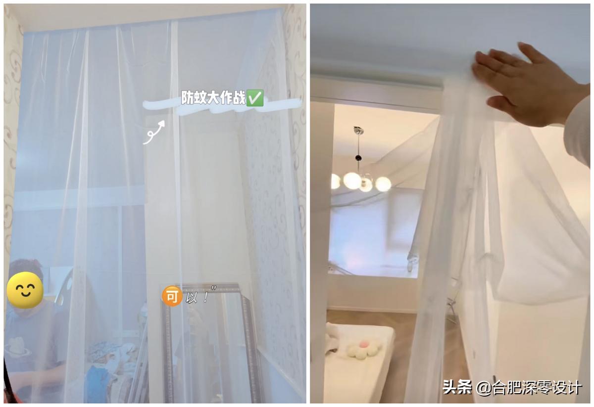 再次翻红的老式蚊帐，跟丑不沾边，顶部借轨道装到顶，颜值翻了倍