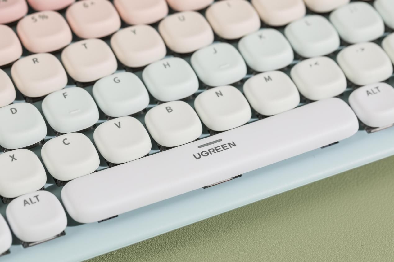 机械键盘87键马卡龙,马卡龙配色键盘圆键