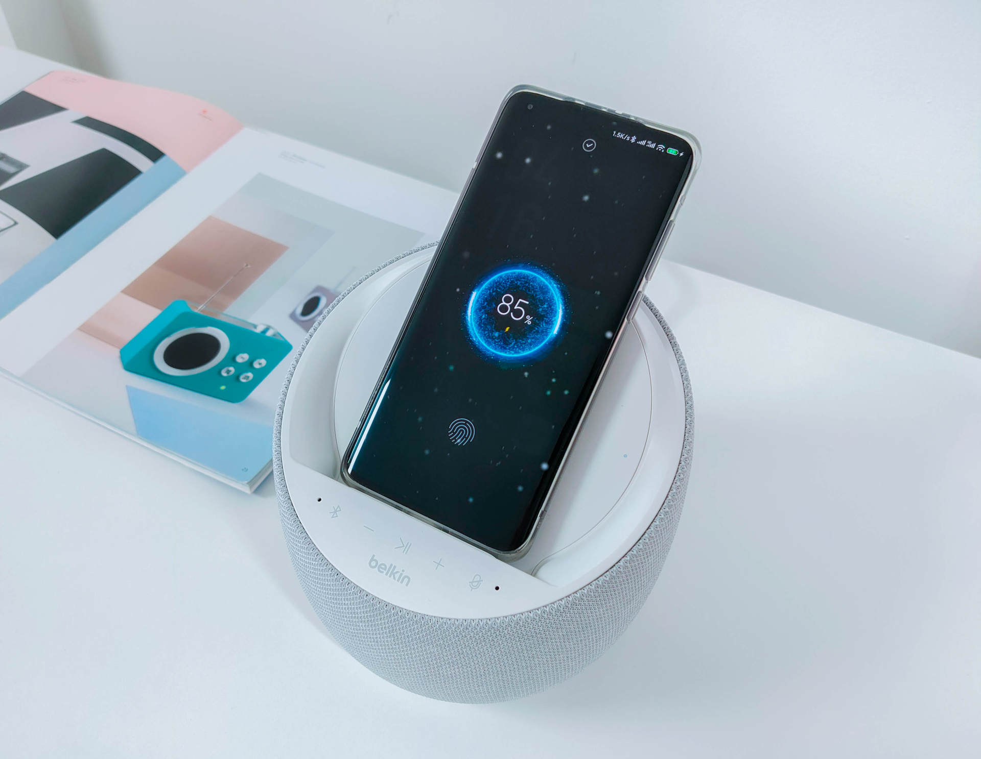 帝瓦雷贝尔金音响,带无线充电的帝瓦雷