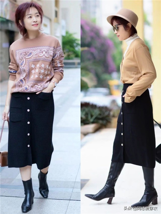 中年女人穿什么靴子,中年妇女穿长靴子的搭配