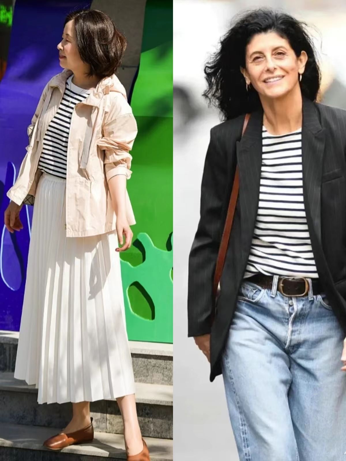 减龄不费脑穿搭时尚条纹,怎样穿搭条纹衫衣服比较好看