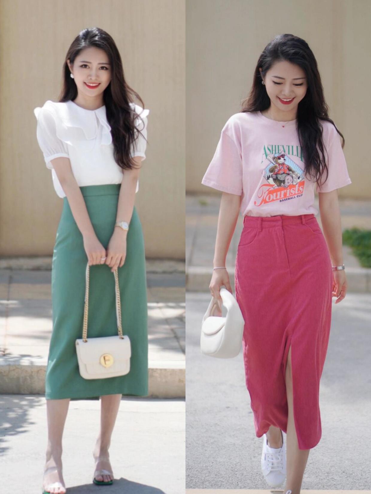 今夏最新流行半身裙,时髦半身裙让你满满的少女感